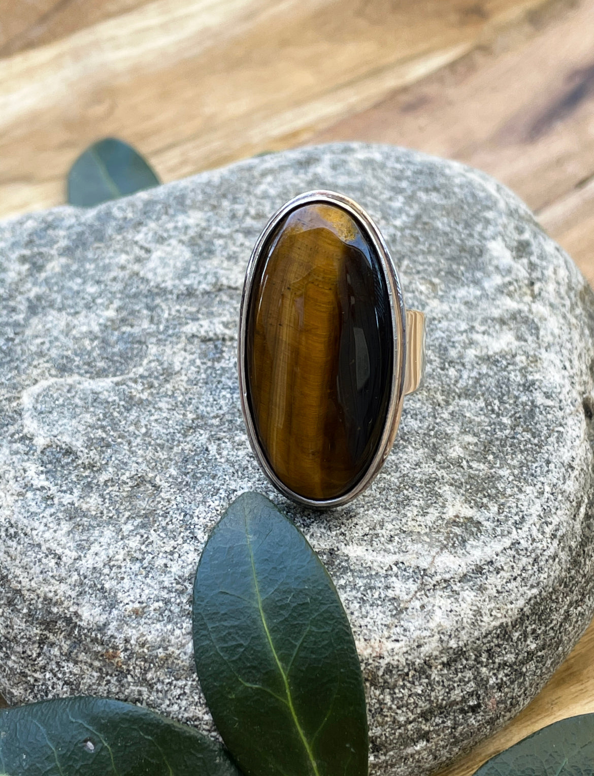 Oval Statement Tiger's Eye Ring (size 9)