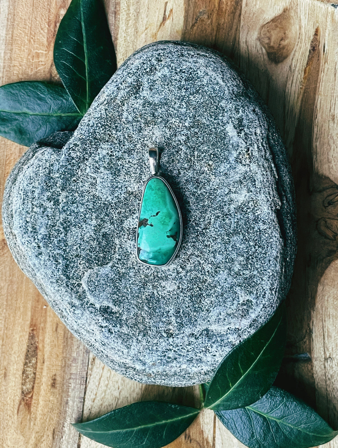 Freeform African Turquoise Pendant