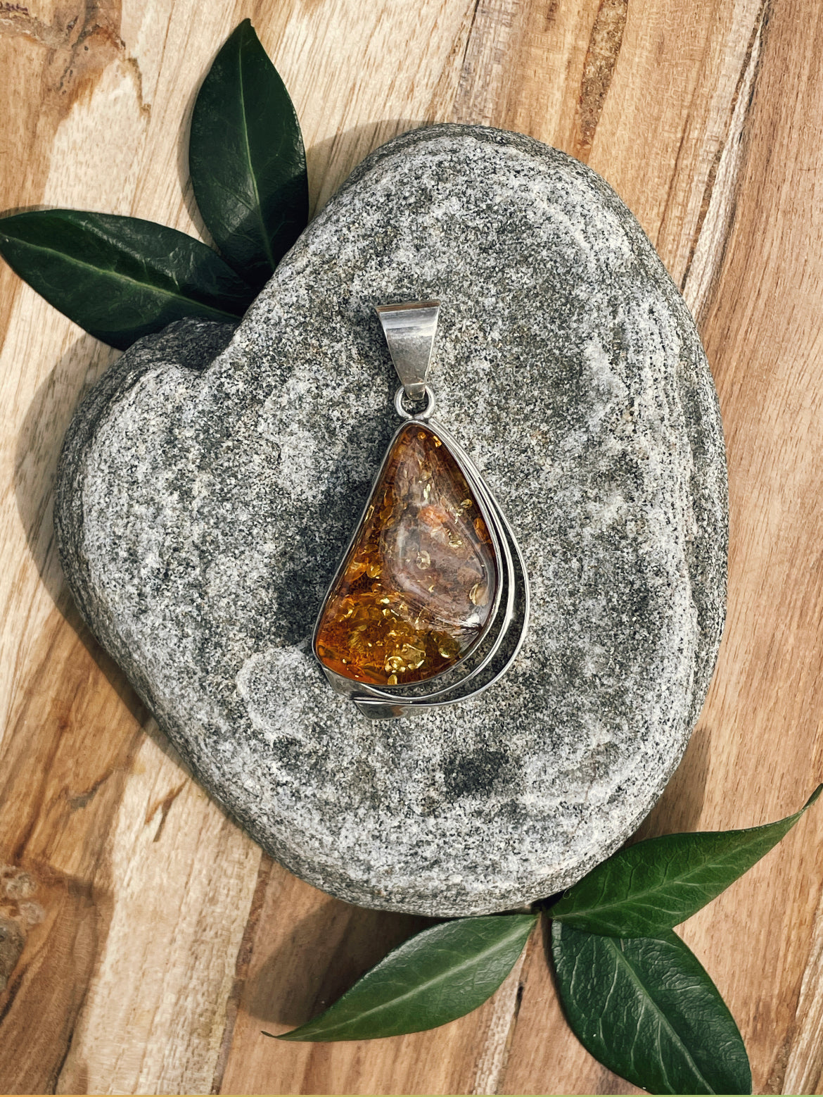 Baltic Orange Amber Pendant