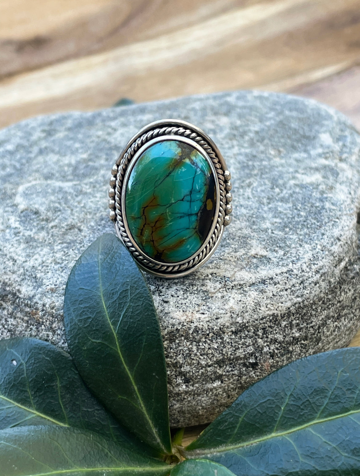 African Turquoise Ring (Size 8)