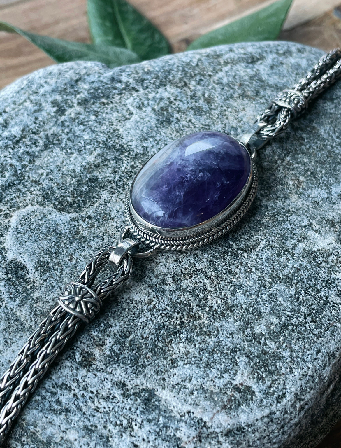 Chevron Amethyst Bracelet