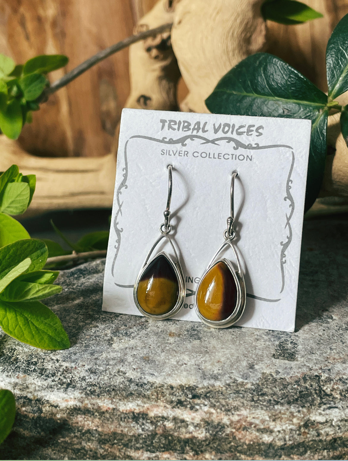 Mustard & Maroon Mookaite Dangle Earrings