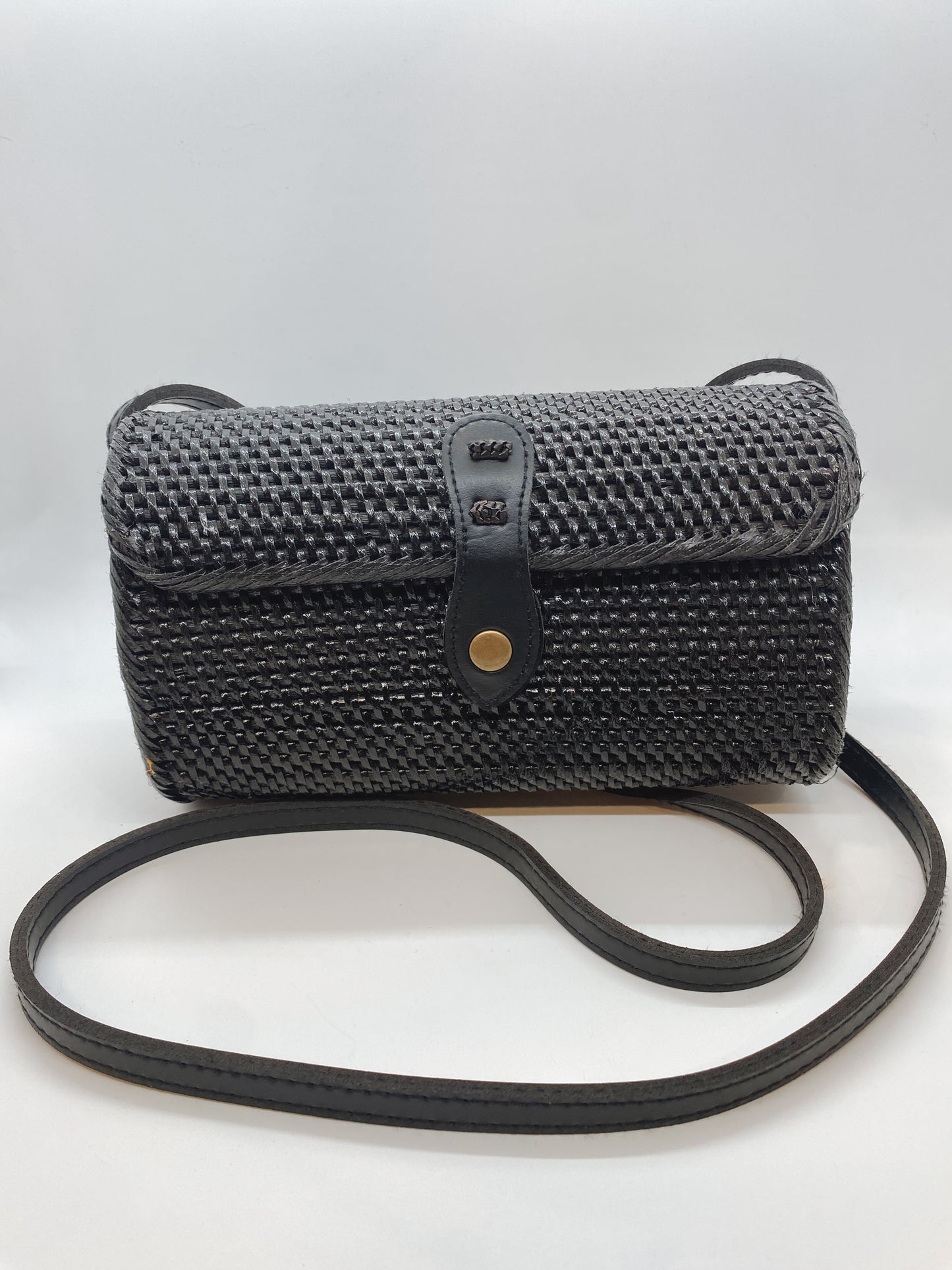 Rectangle Rattan Purse- Black