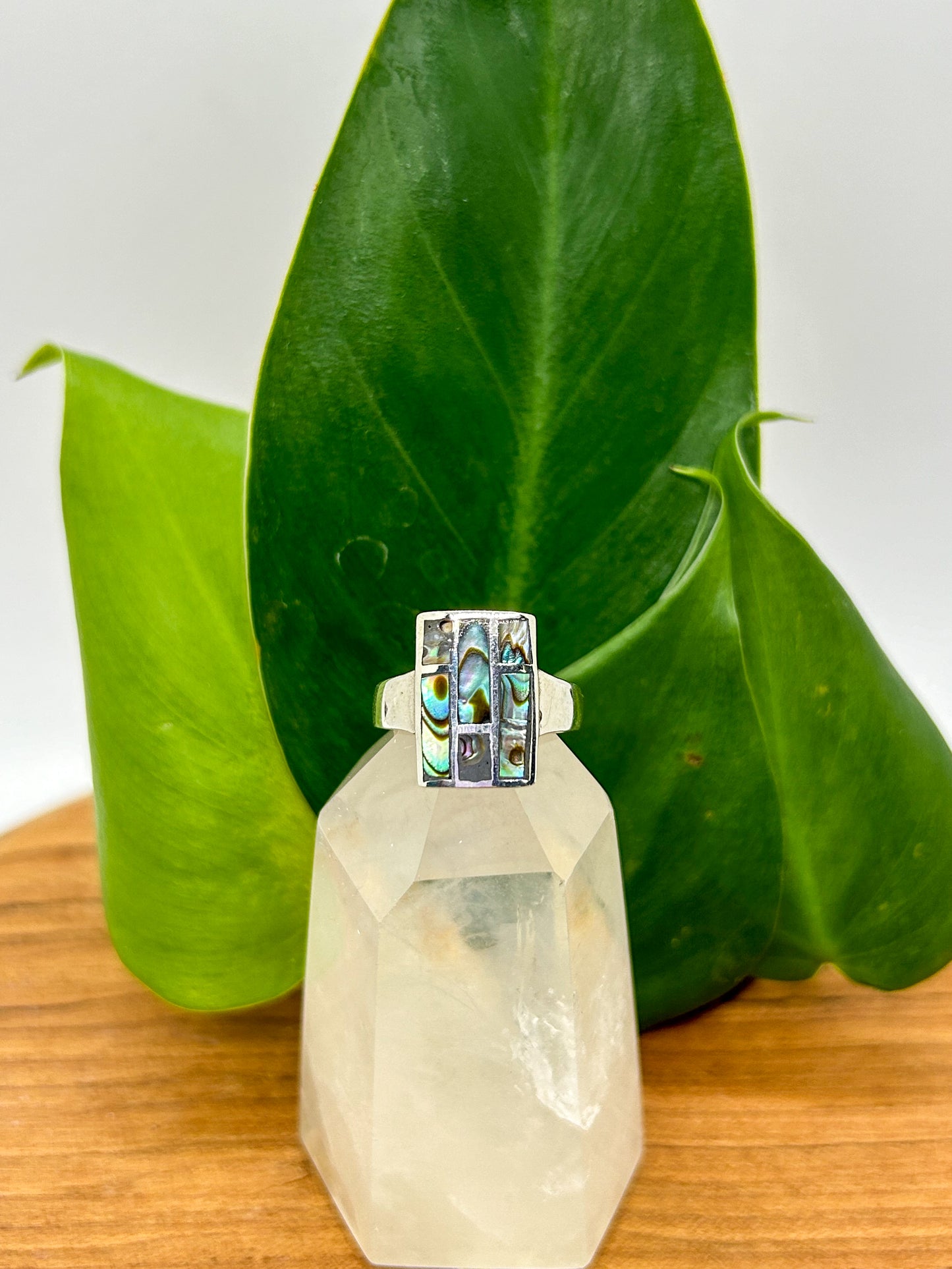 Rectangular Abalone Ring (size 8)