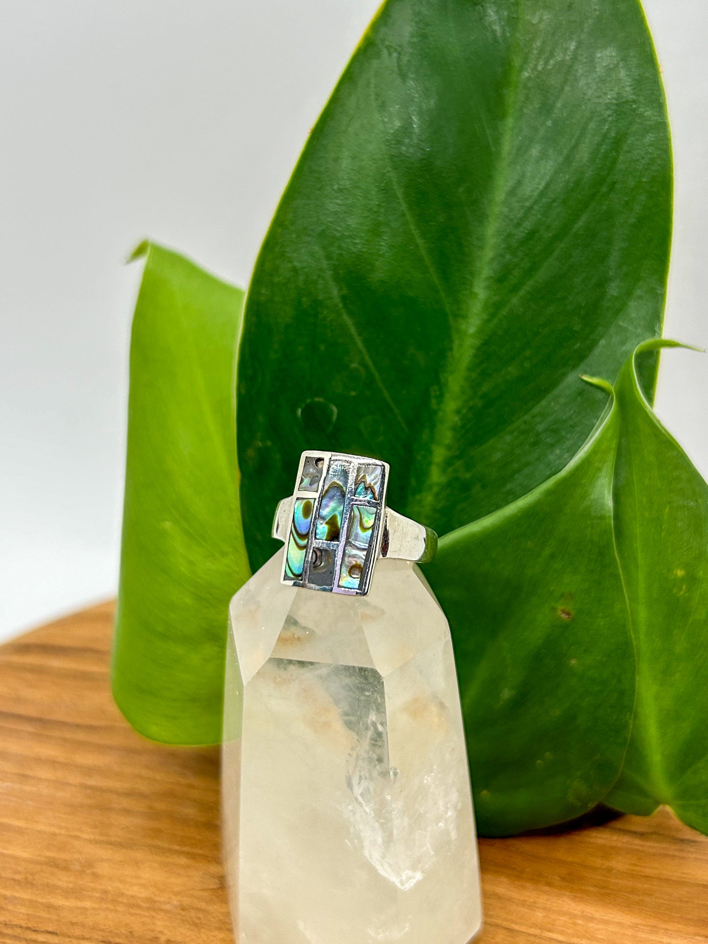 Rectangular Abalone Ring (size 8)