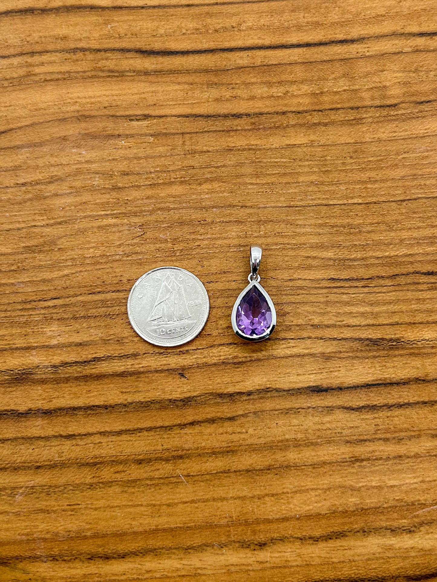 Facetted Teardrop Amethyst Pendant