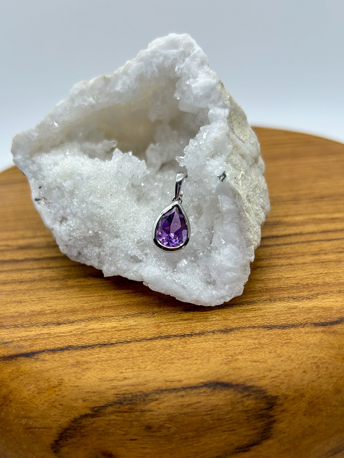 Facetted Teardrop Amethyst Pendant