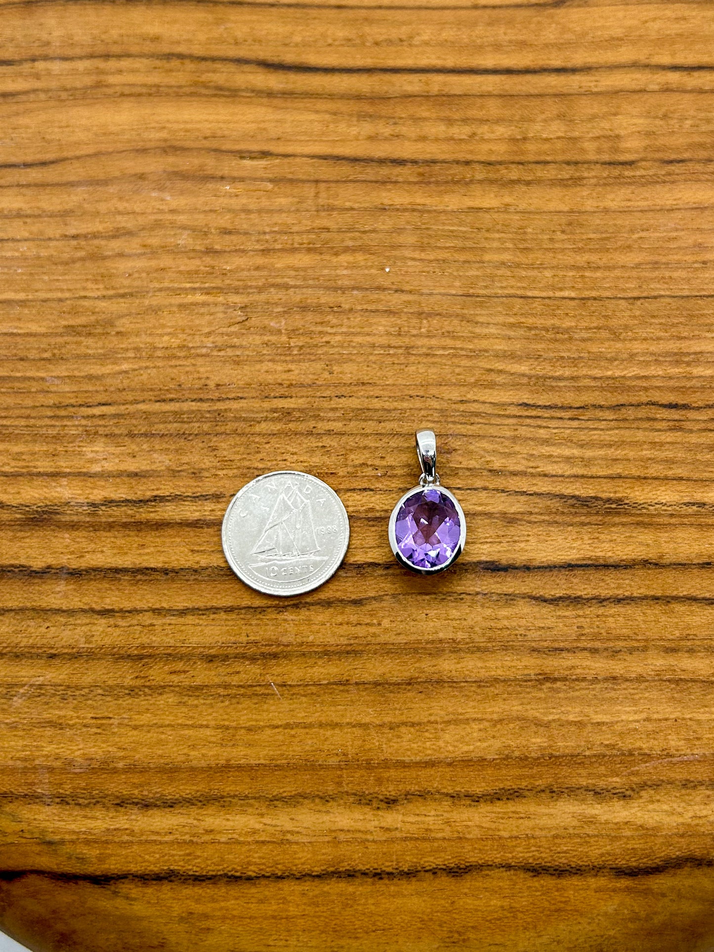 Facetted Oval Amethyst Pendant