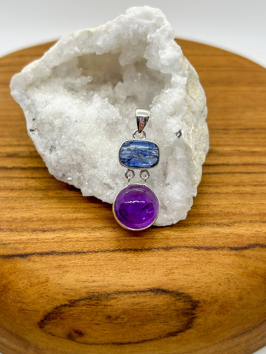 Amethyst & Kyanite Pendant