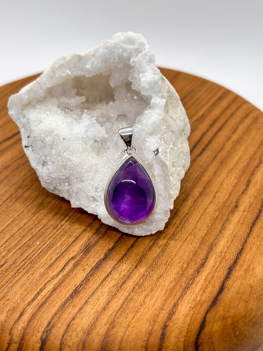 Large Teardrop Amethyst Pendant