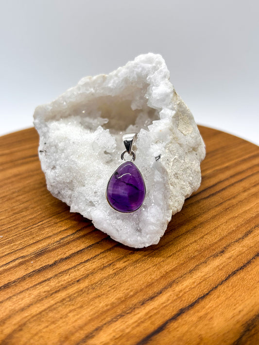 Small Amethyst Teardrop Pendant