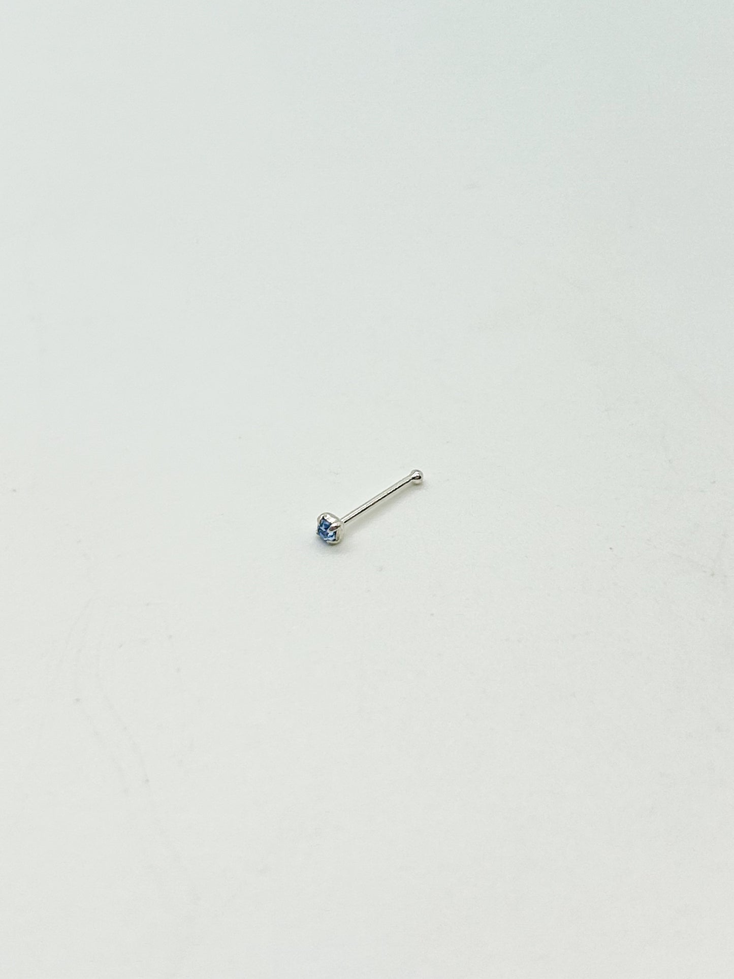 Blue Square Nose Studs- Ball Back