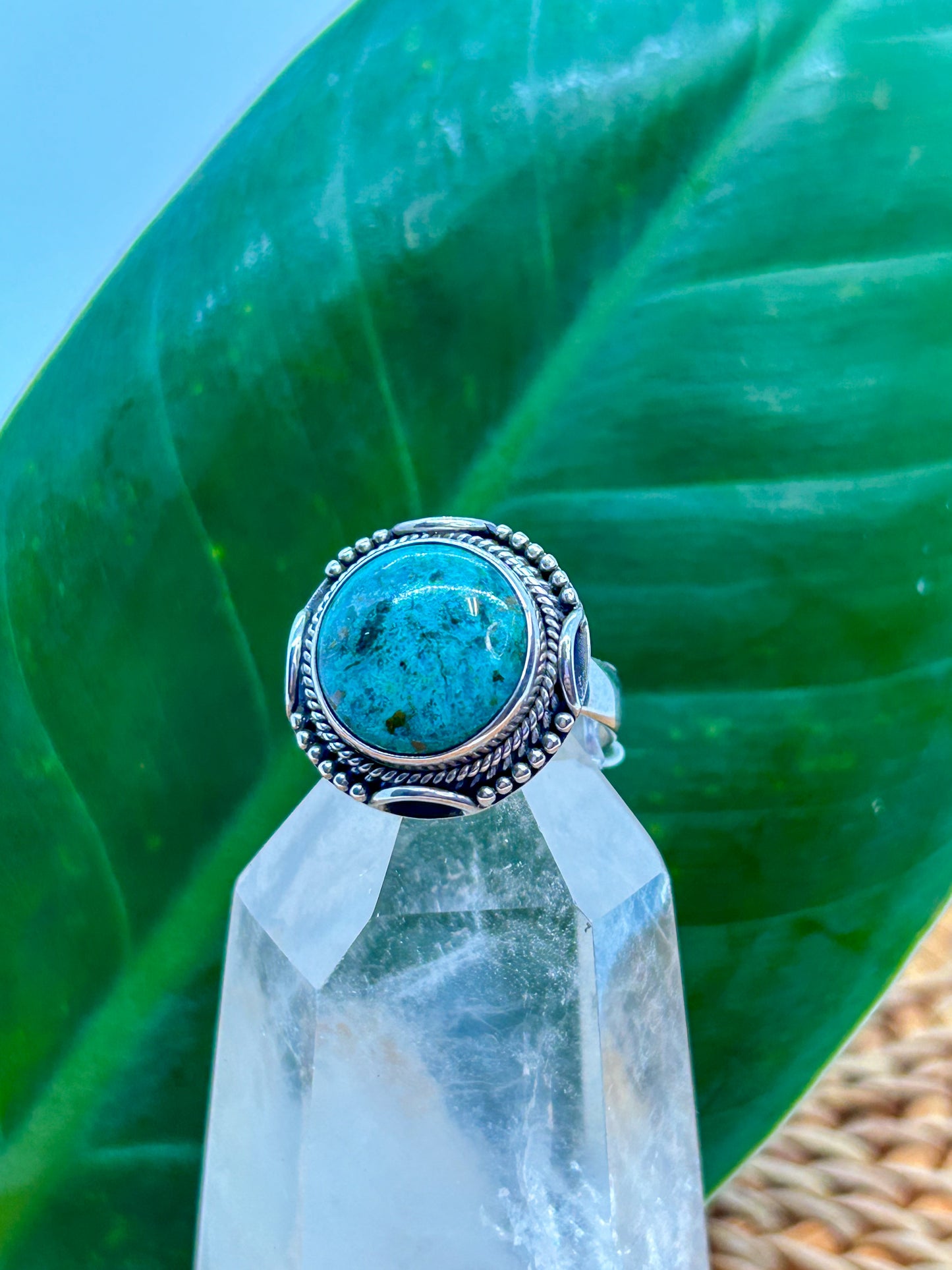 Heart's Circle Chrysocolla Ring