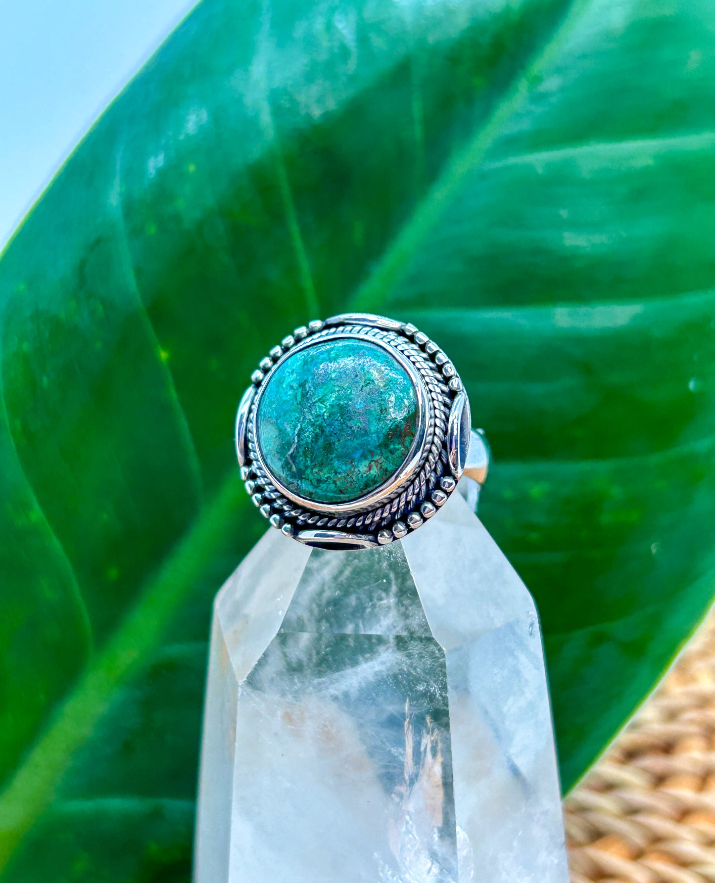 Heart's Circle Chrysocolla Ring