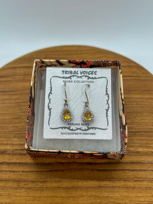 Citrine & Cubic Zirconia Dangles