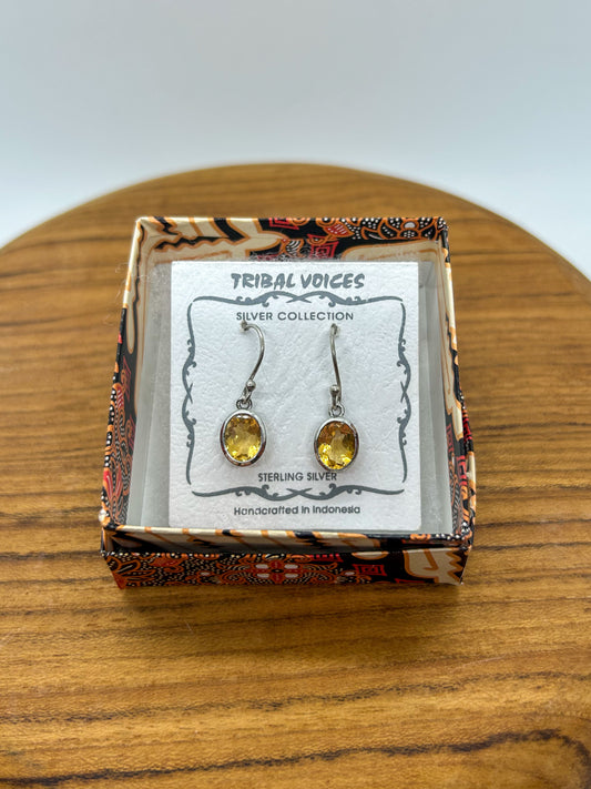 Citrine Oval Dangles