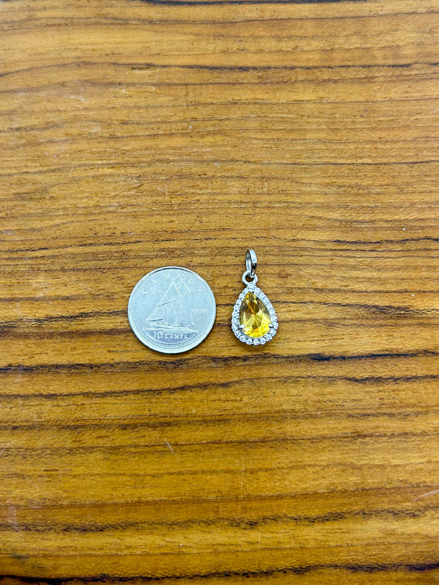 Citrine Cubic Zirconia Pendant