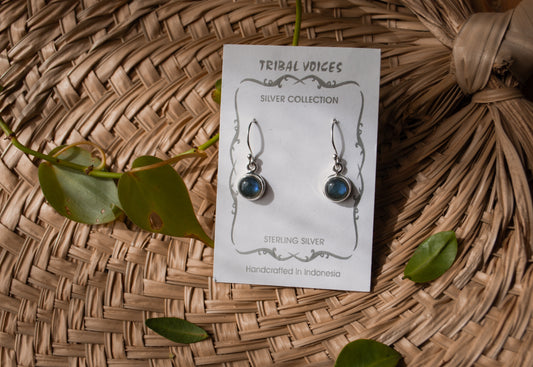 Circle Labradorite Earrings