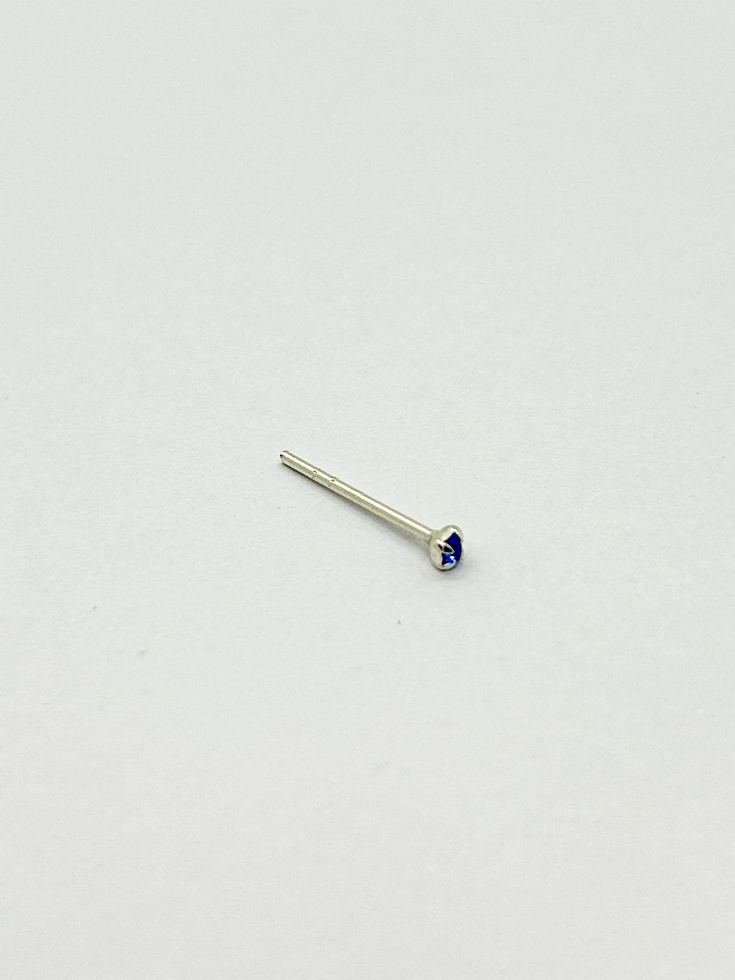 Dark Blue Square Straight-Back Nose Studs