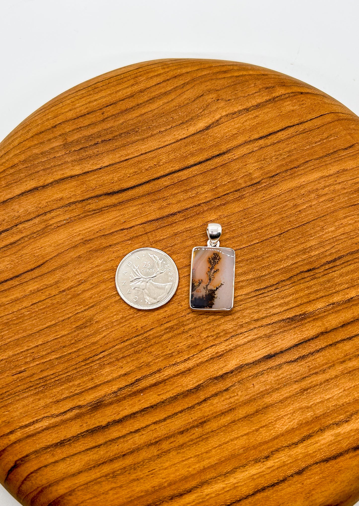 Rectangular Dendritic Agate Pendant