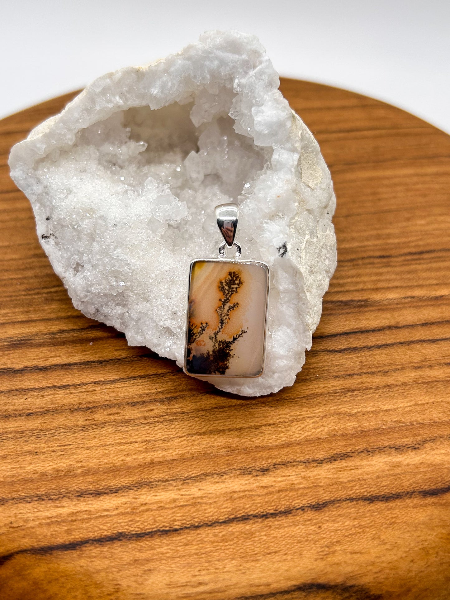 Rectangular Dendritic Agate Pendant