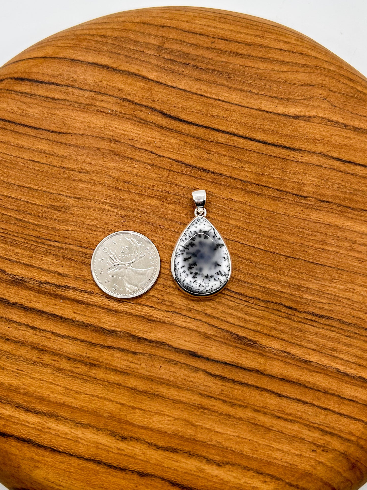 Large Teardrop Dendritic Agate Pendant