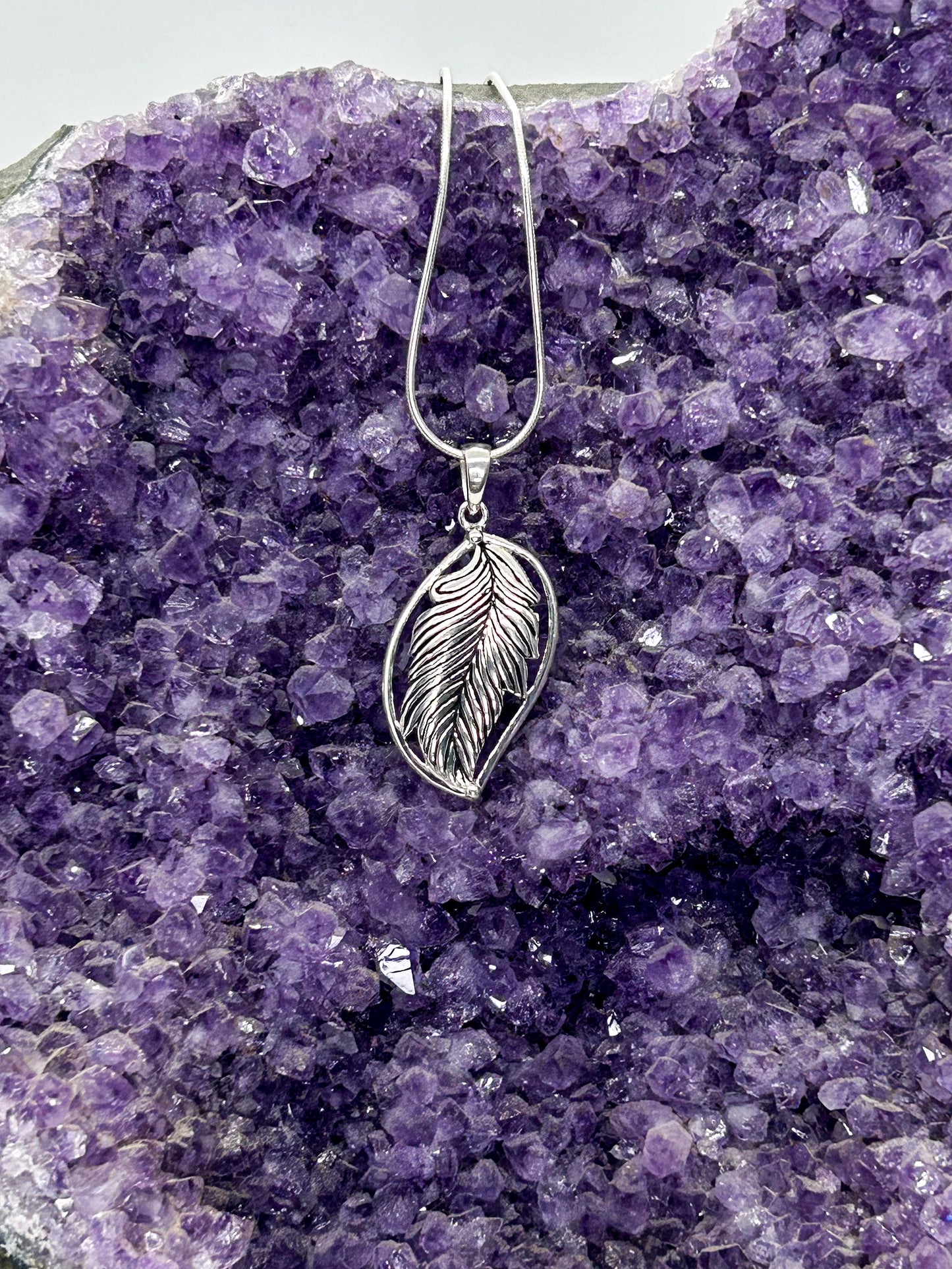 Sterling Silver Feather Pendant