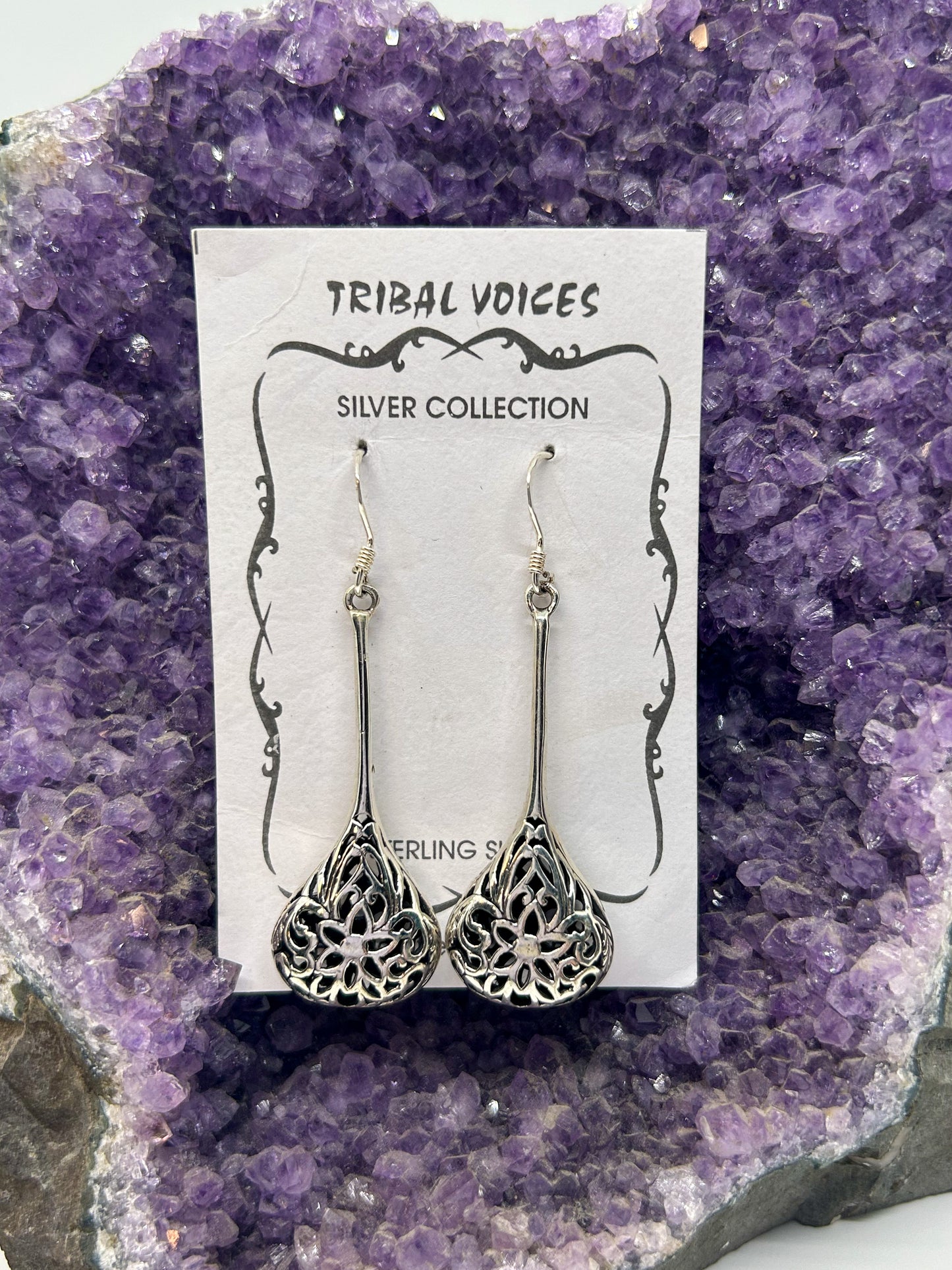 Ornate Hollow Teardrop Earrings