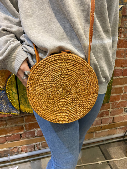 Brown Wicker Purse