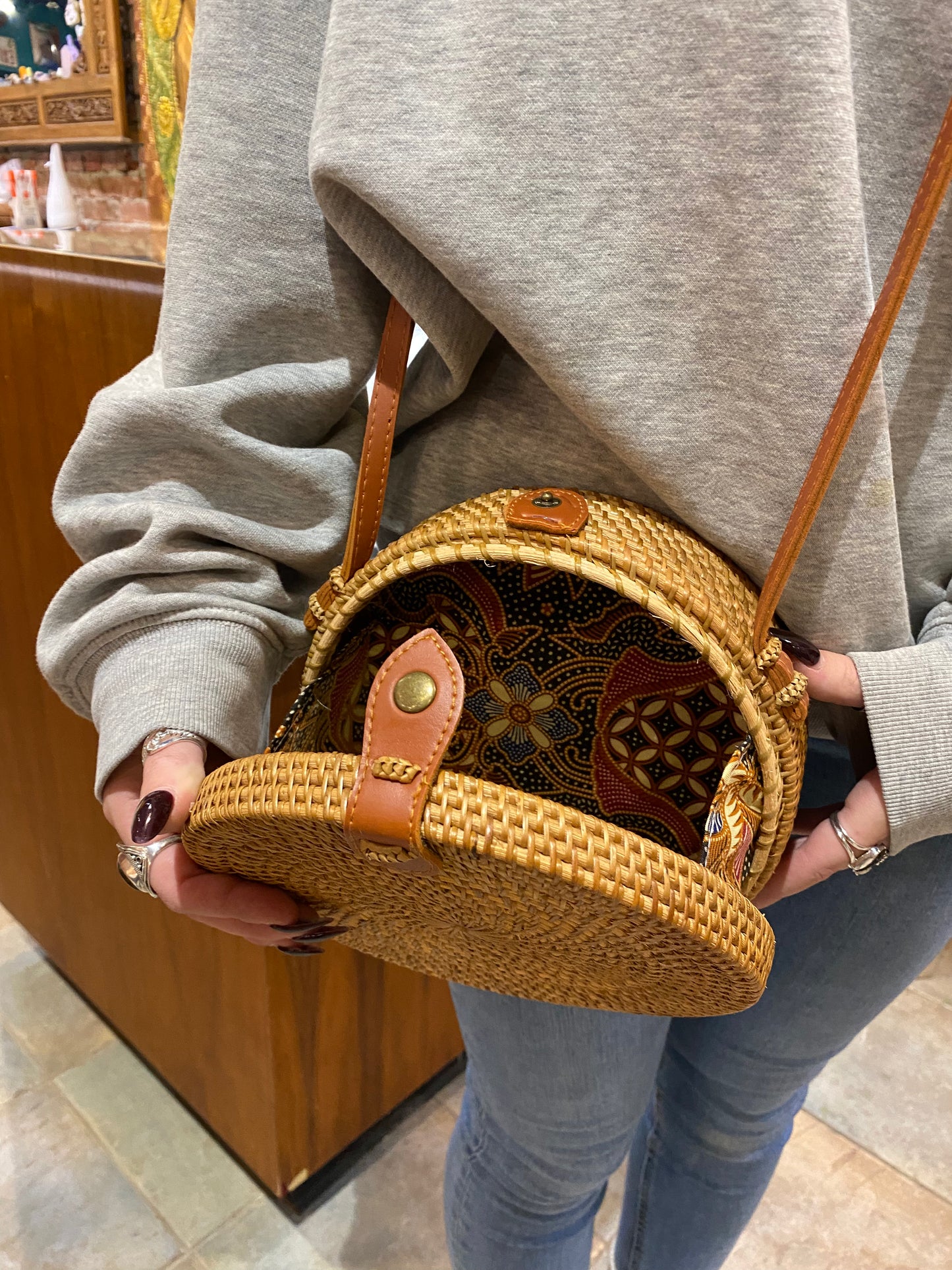 Brown Wicker Purse