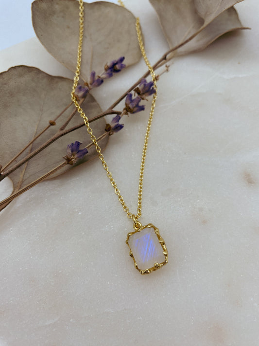 Gold Moonstone Necklace