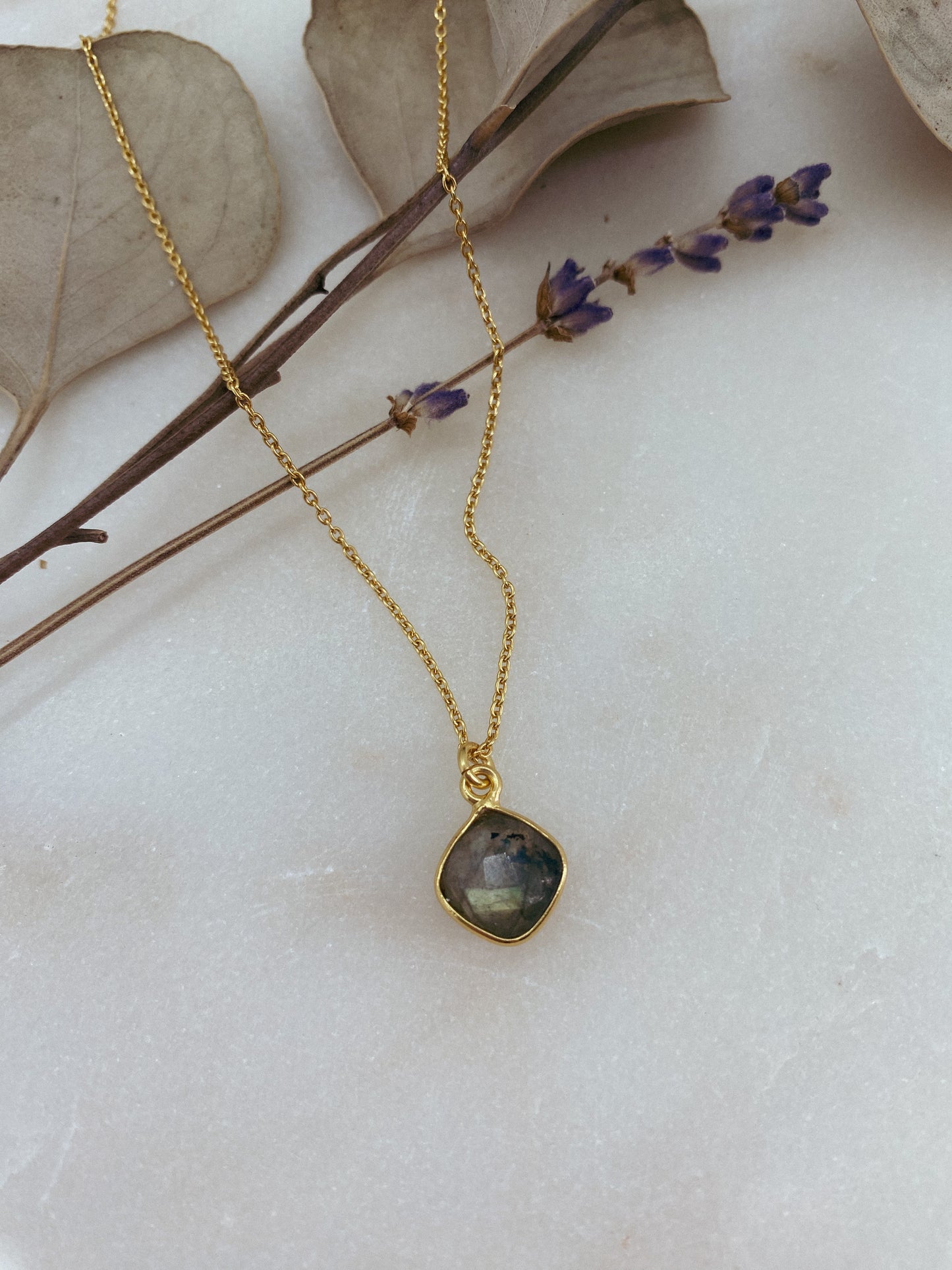 Gold Labradorite Necklace