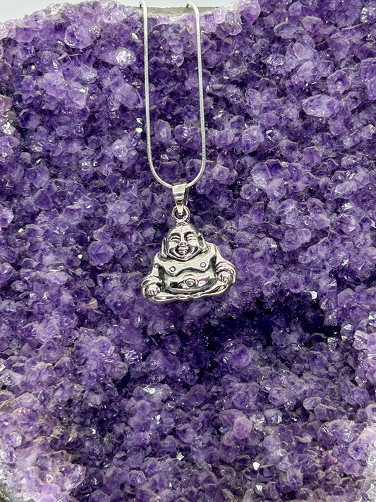 Sterling Silver Laughing Buddha Pendant