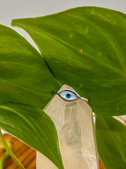 Mother of Pearl Evil Eye Ring