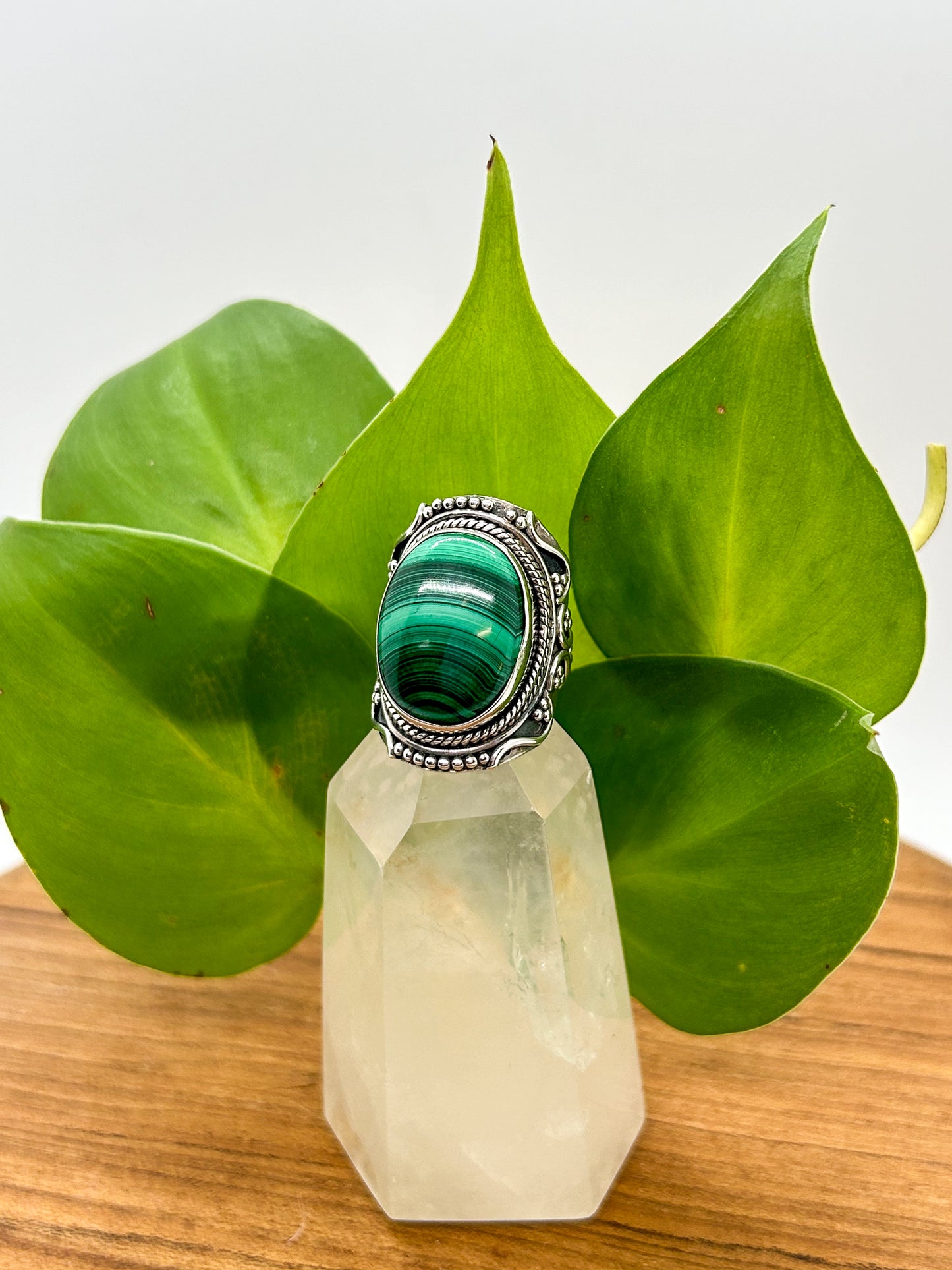 Statement Malachite Ring (Size 7)