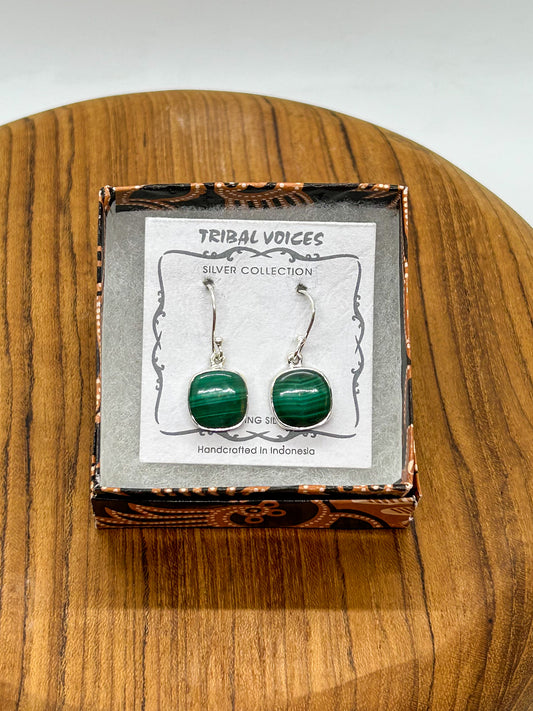 Malachite Square Dangles