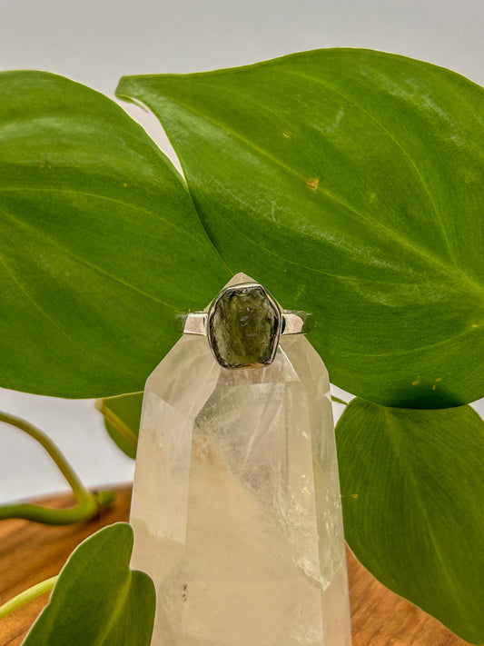 Moldavite Ring Size 10