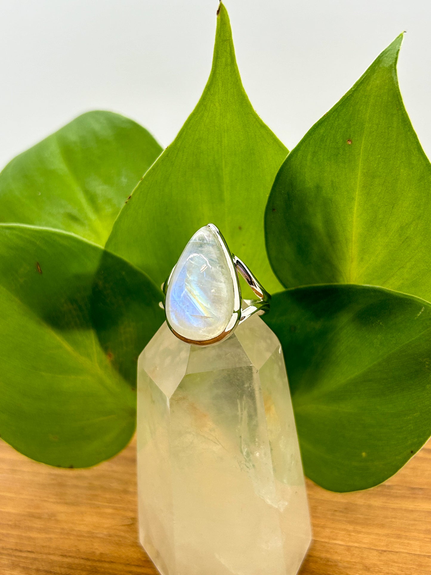 Teardrop Moonstone Ring (size 9)