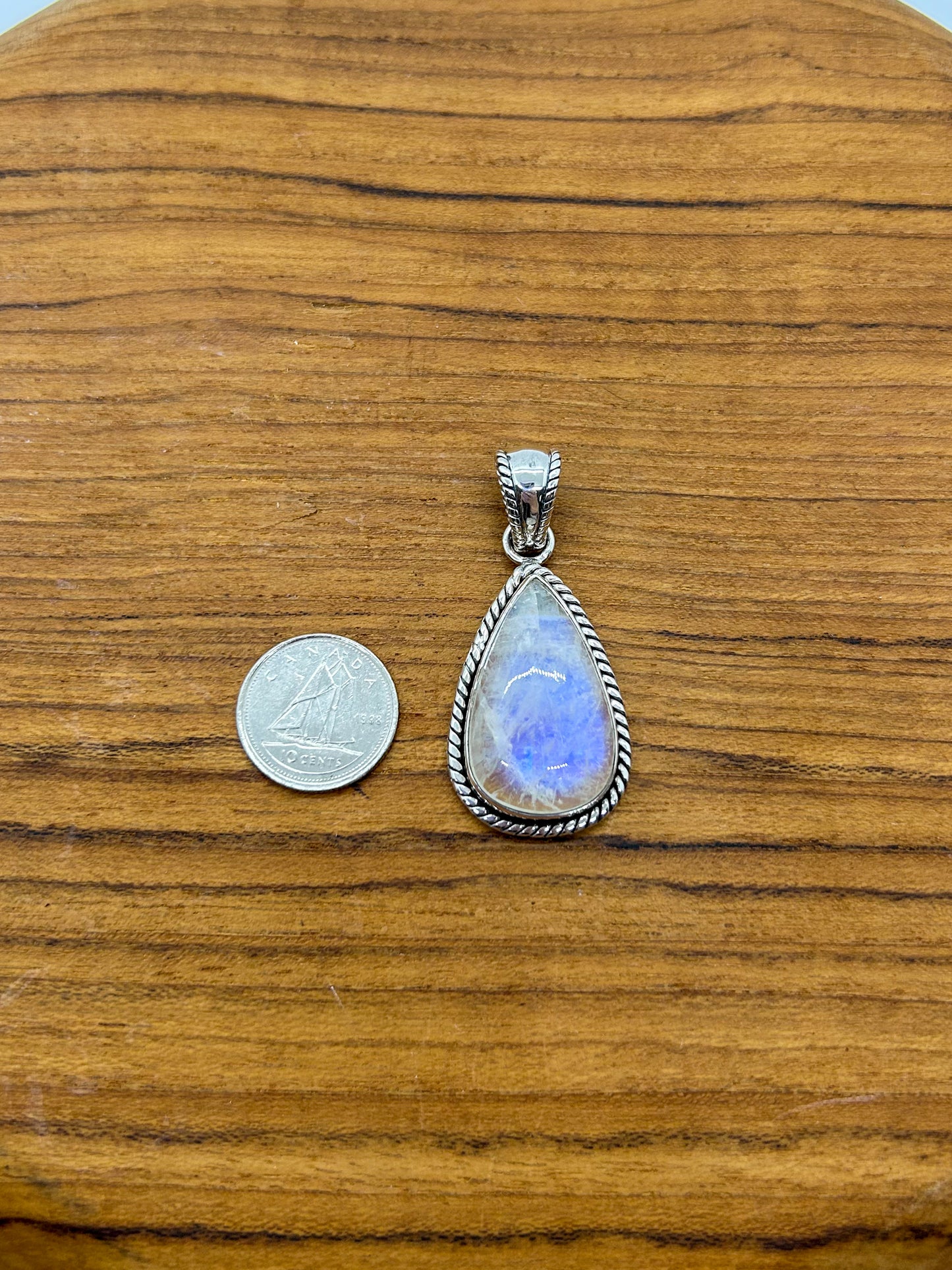 Braided Teardrop Moonstone Pendant