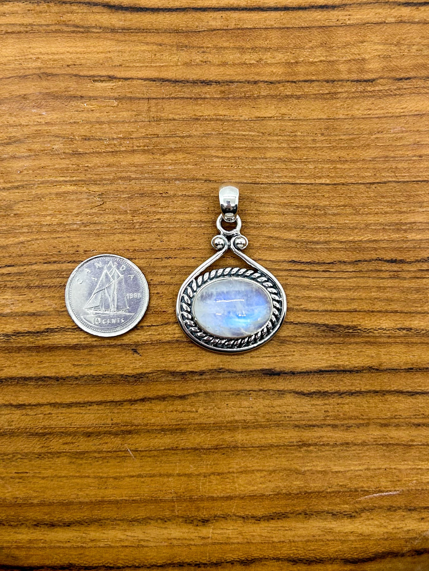 Braided Oblong Moonstone Pendant