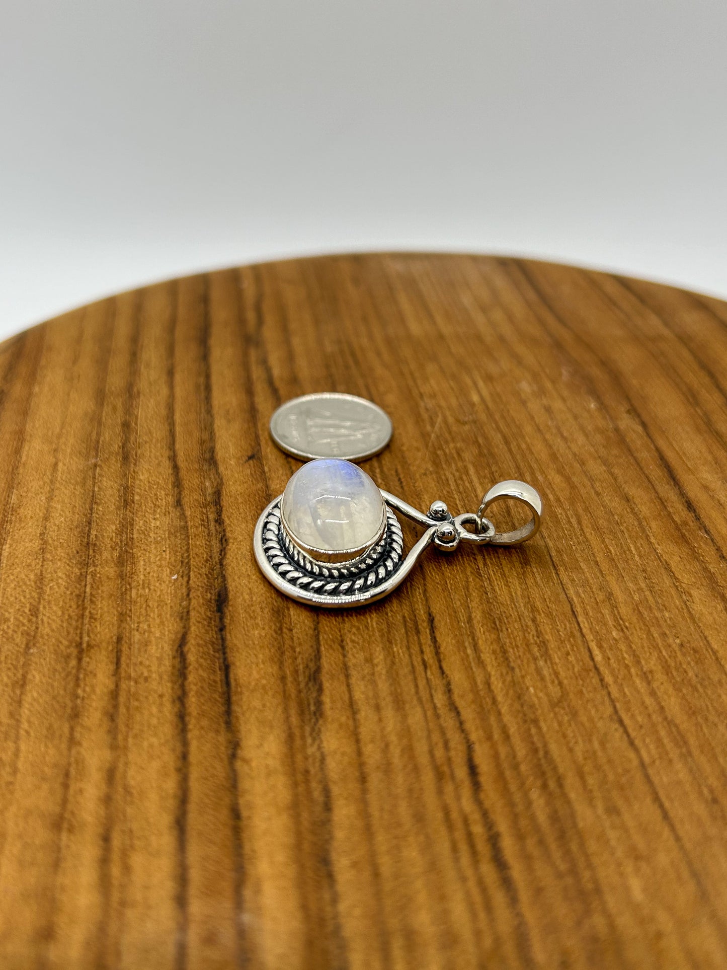 Braided Oblong Moonstone Pendant