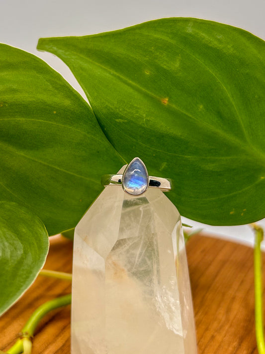 Teardrop Moonstone Ring Size 7