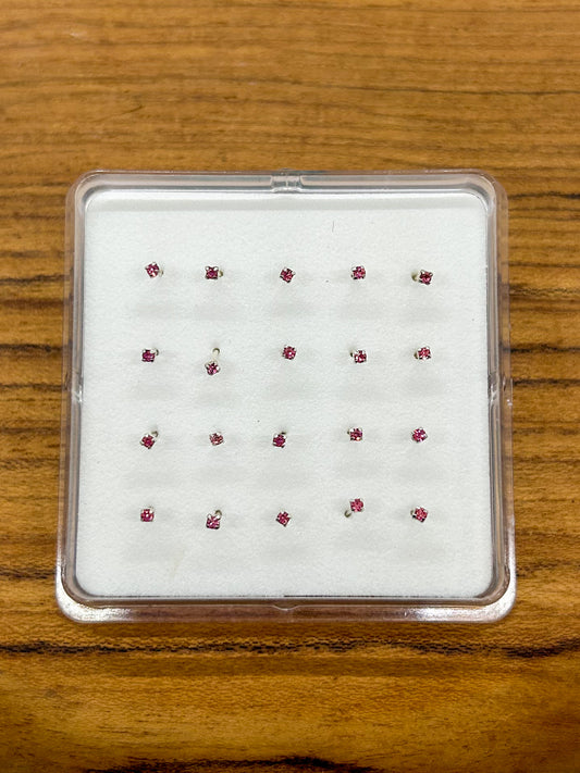 Pink Straight-Back Nose Studs