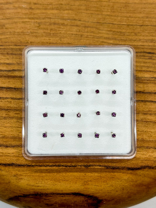 Purple Straight-Back Nose Studs