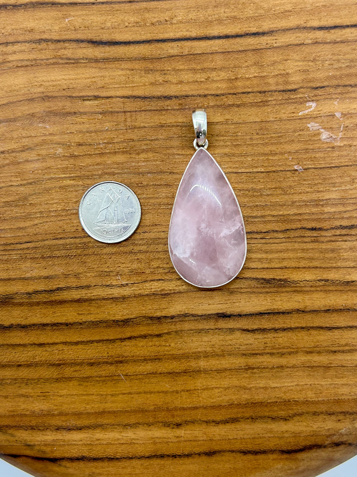 Large Rose Quartz Teardrop Pendant