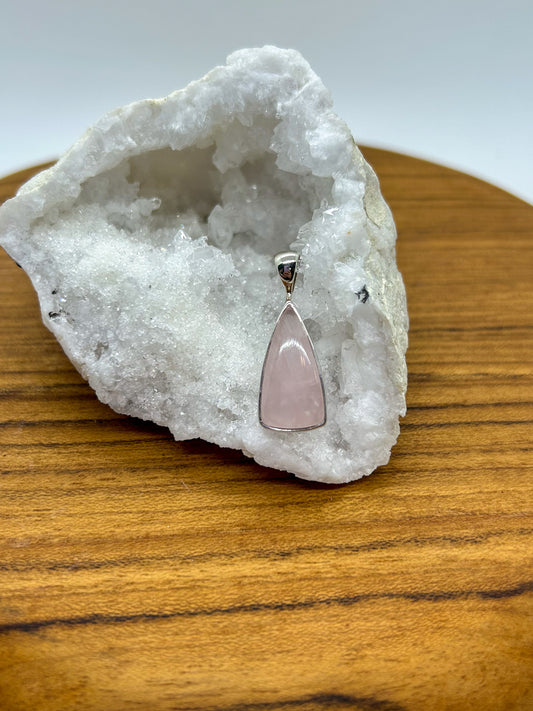 Rose Quartz Triangular Pendant