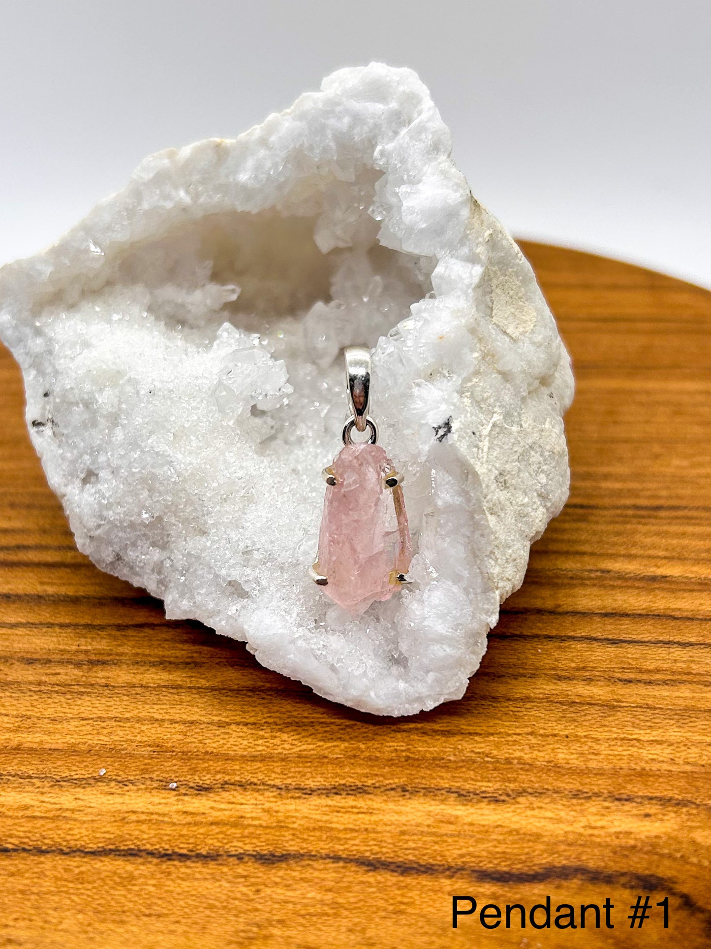 Raw Rose Quartz Pendants