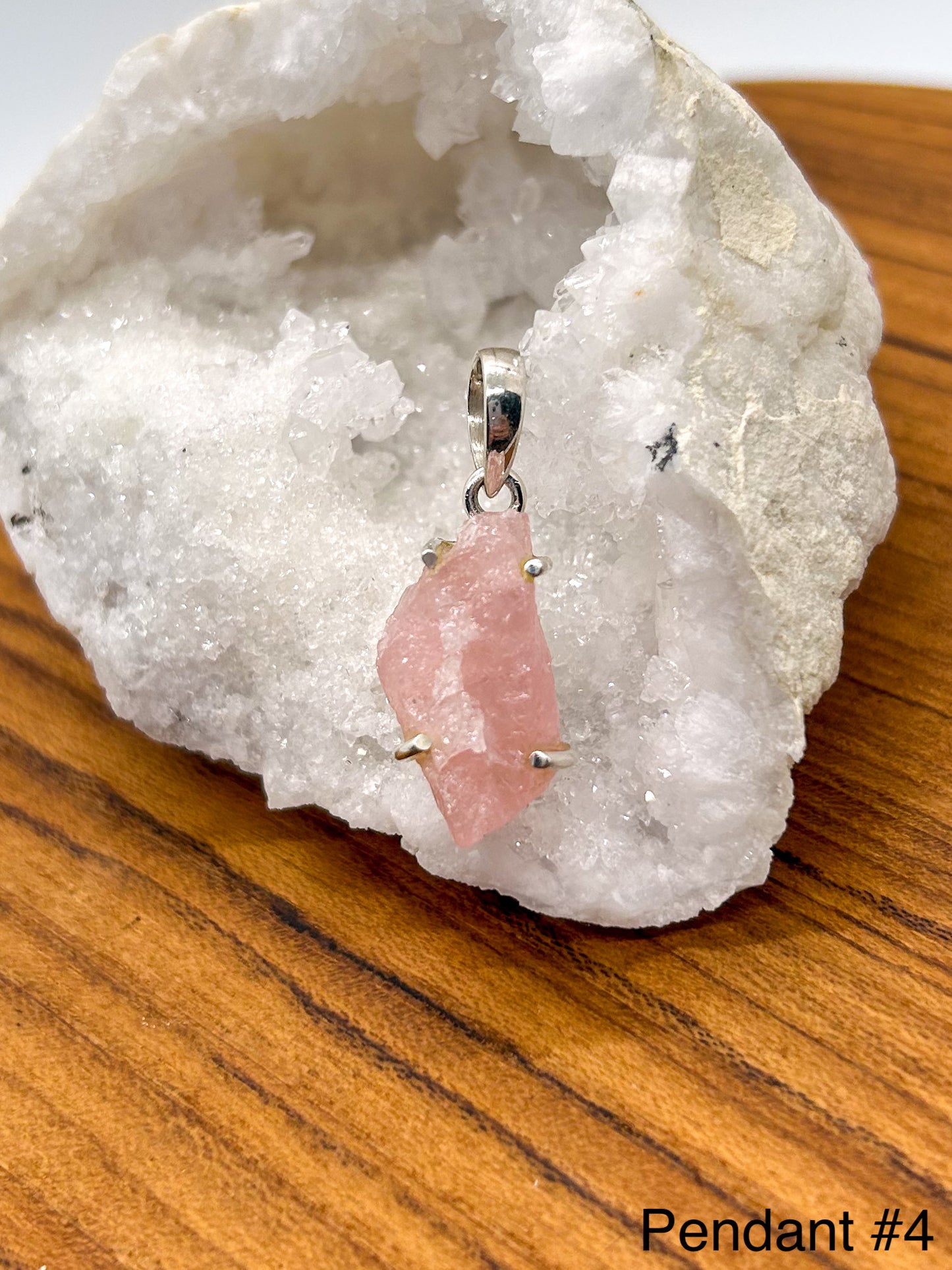 Raw Rose Quartz Pendants