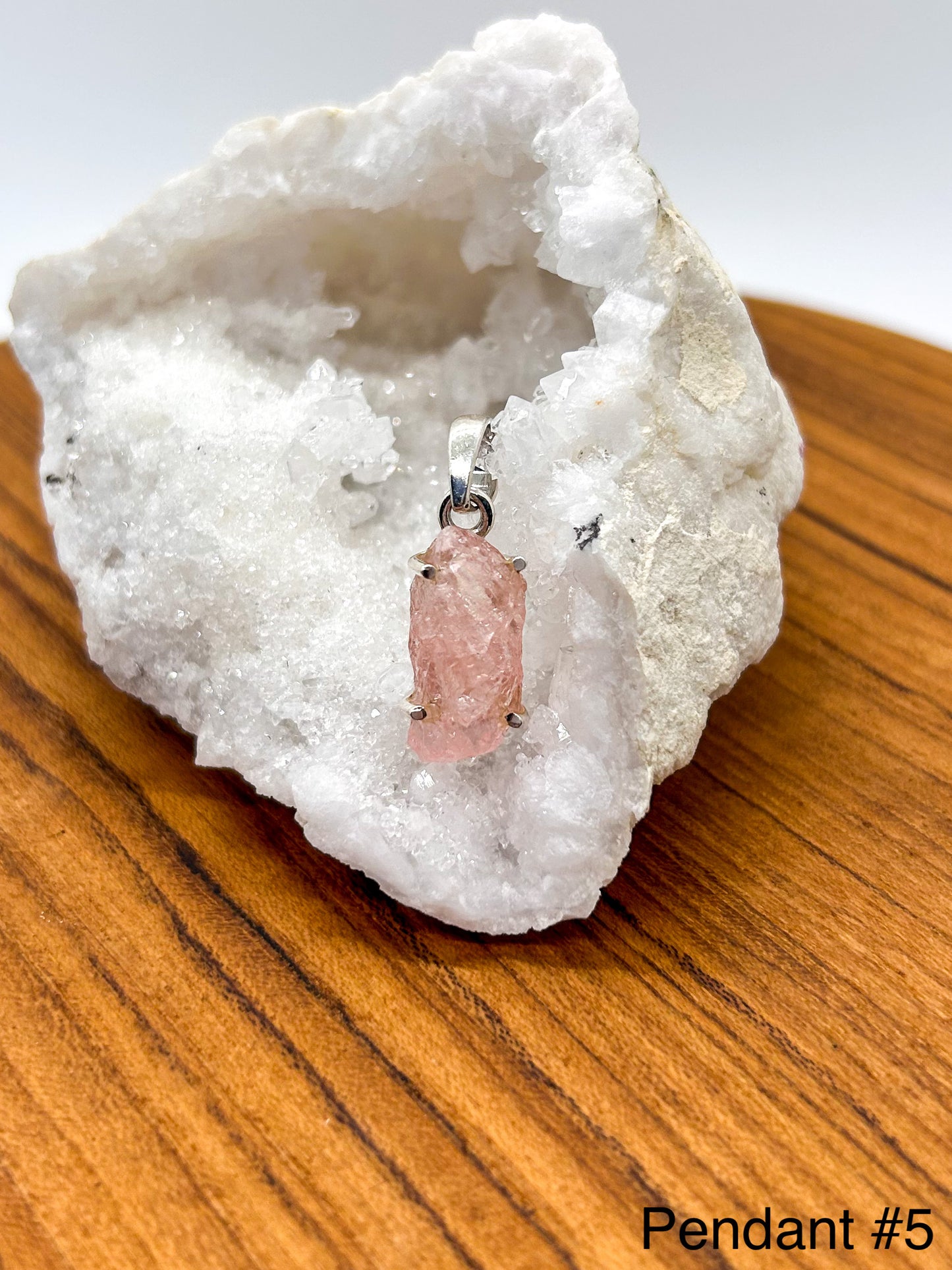 Raw Rose Quartz Pendants