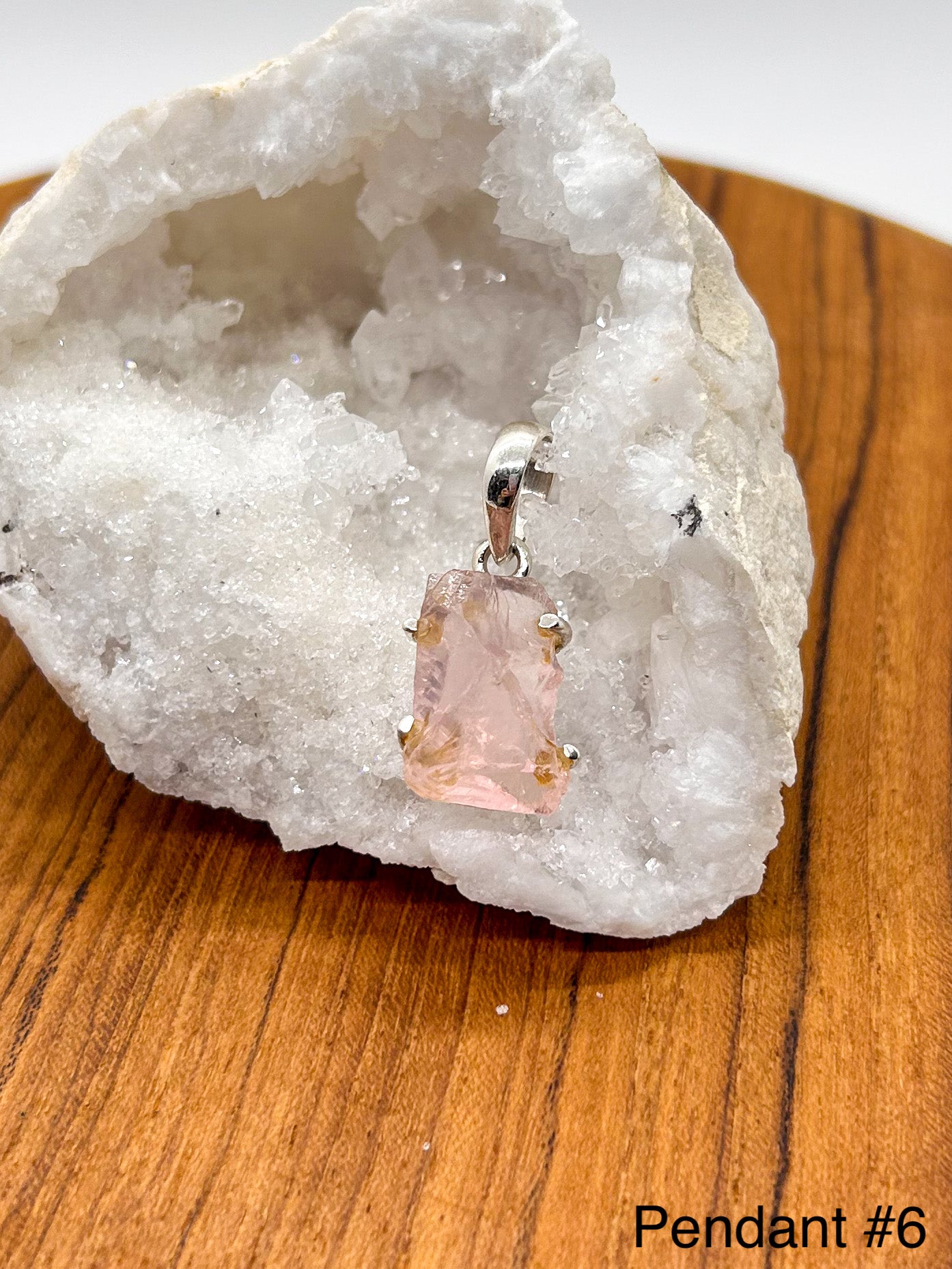 Raw Rose Quartz Pendants